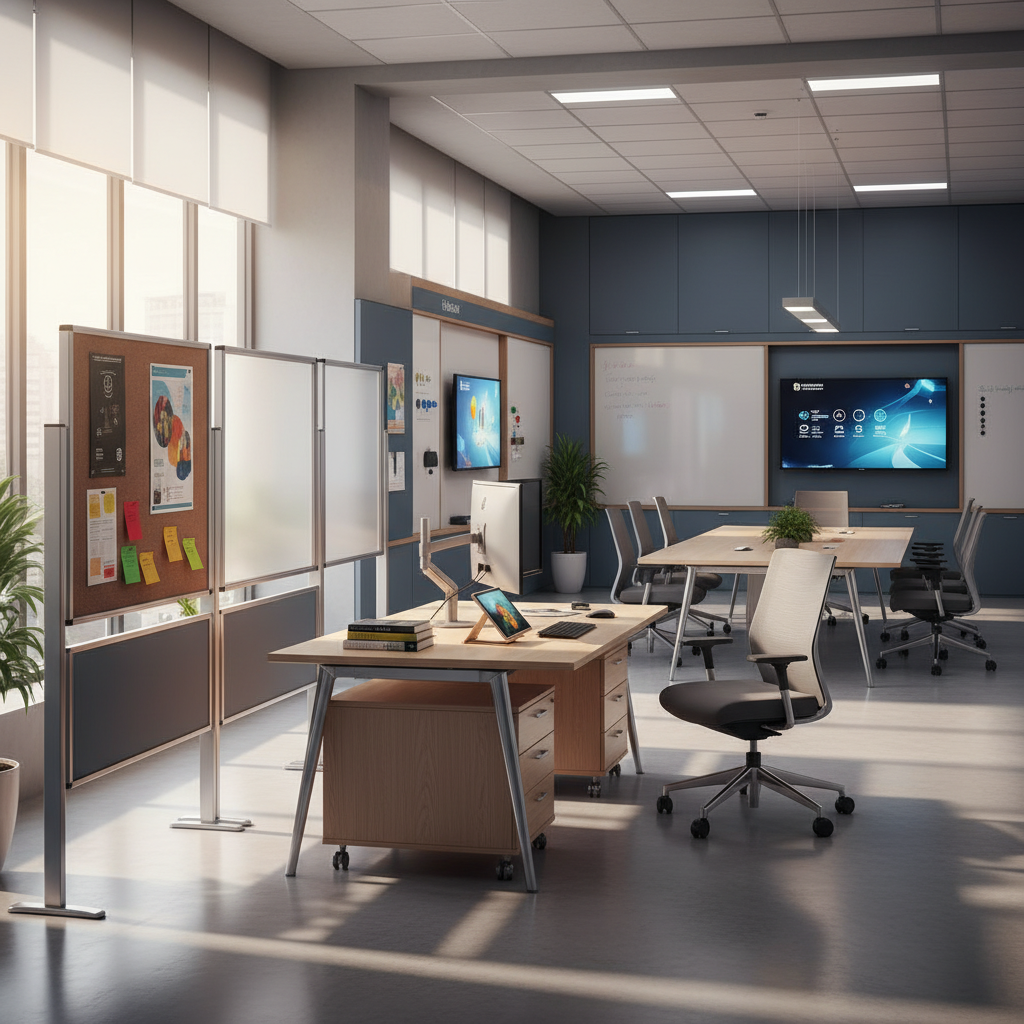 GKS Enterprises display systems and office furniture in Bangalore showroom