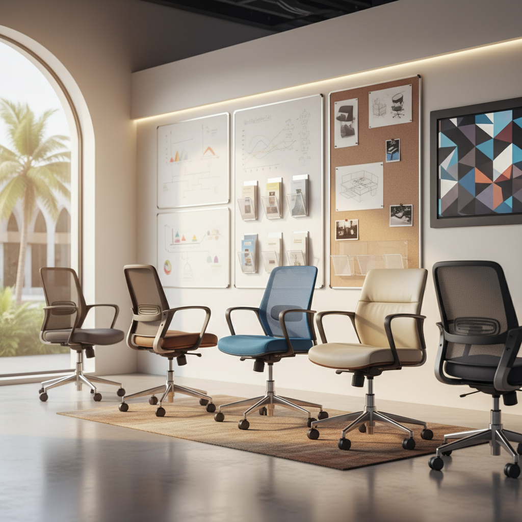 Ergonomic office revolving chairs and display systems in Bangalore