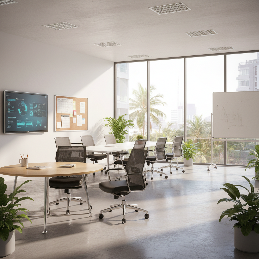 Premium Office Revolving Chairs & More in Bangalore Office revolving chairs and educational display boards in Bangalore showroom