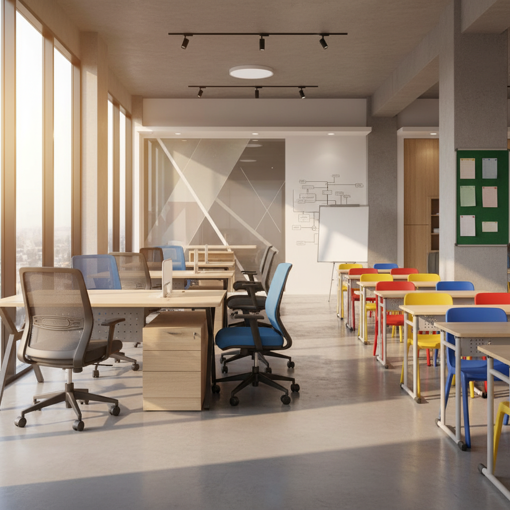 Ergonomic office revolving chairs and school furniture in Bangalore