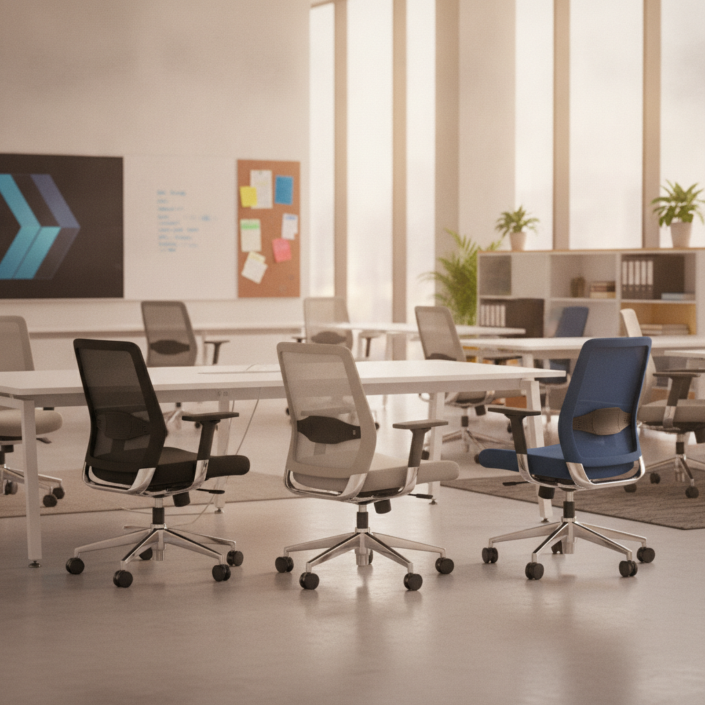Office revolving chairs and display systems showroom Bangalore