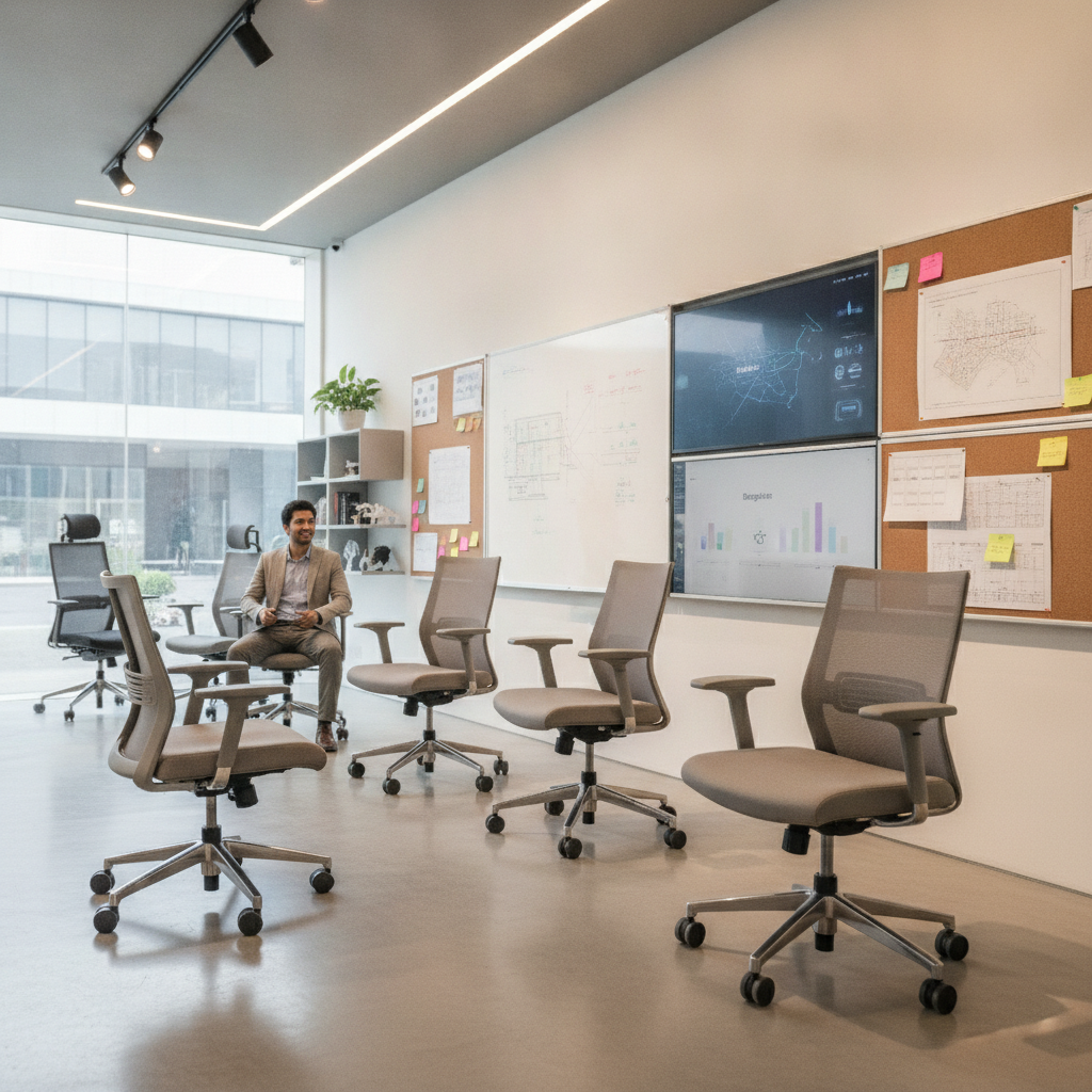 Top Office Revolving Chairs & Display Systems in Bangalore Ergonomic office revolving chairs and display systems Bangalore